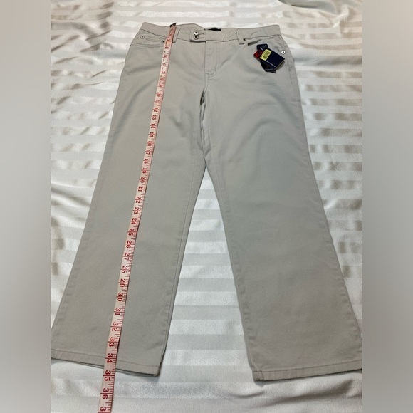 Nautical Jeans Khaki Cropped Pants 5-Pocket NWT Sz 6  Double Button Waist - Picture 3 of 13